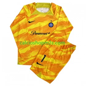 Inter Milan Sommer 1 Portiere Bambino Maglia Prima 2023/2024 Manica Lunga (+ Pantaloncini)